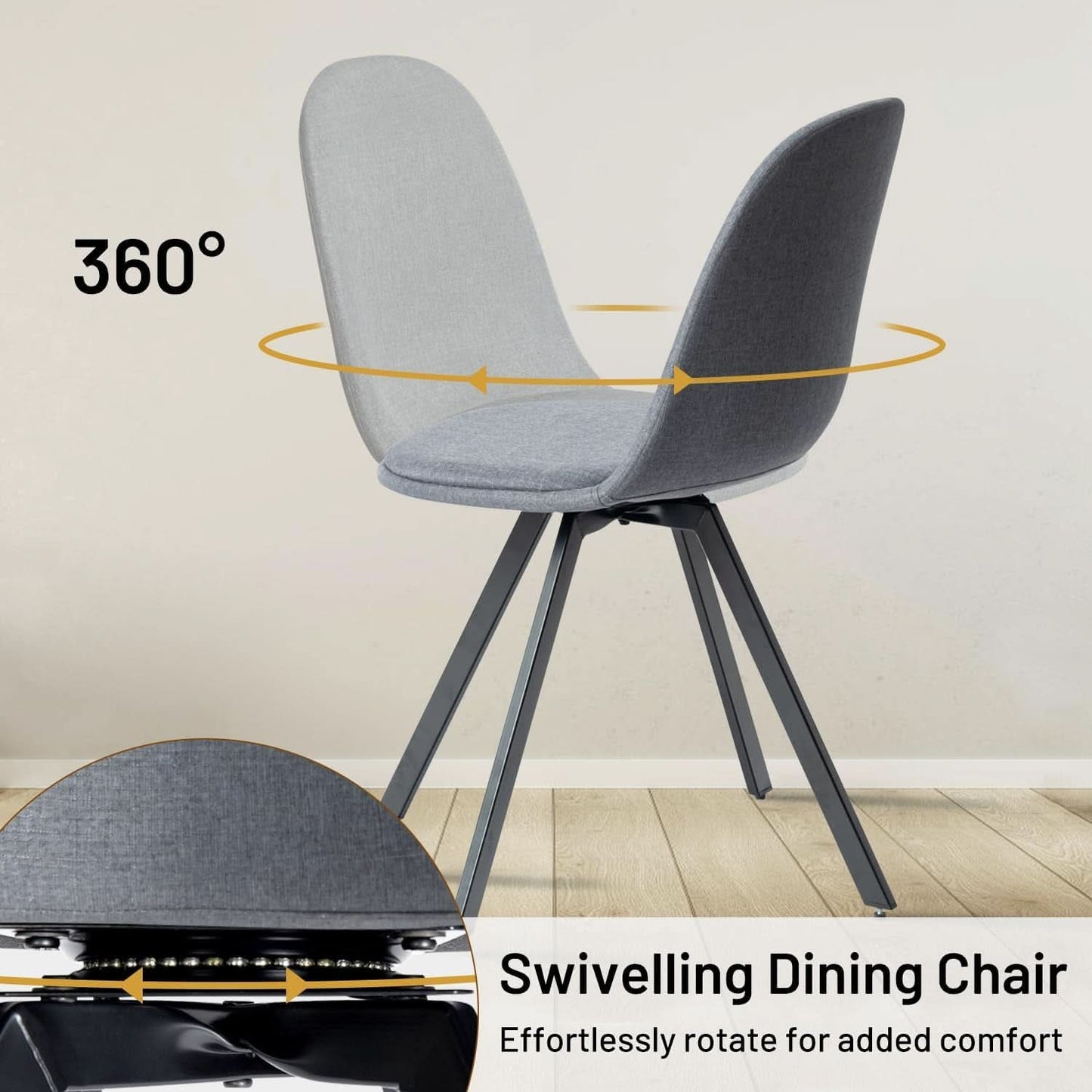 Grey Swivel Dining Chairs Set Of 4 For Modern Kitchen
