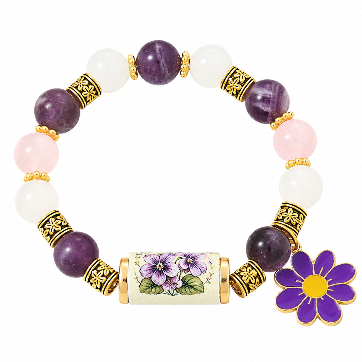December Birth Flower Pendant Bracelet For Women