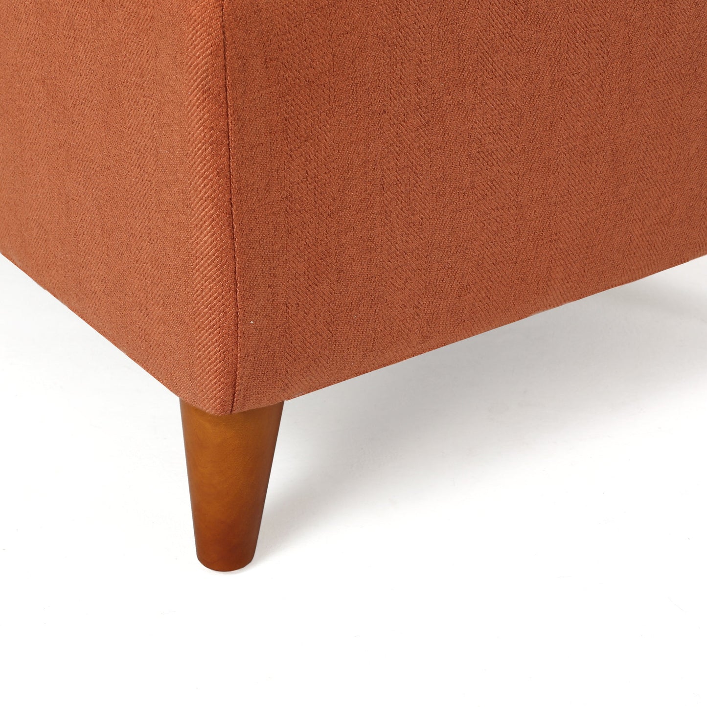 Tufted Button Storage Ottoman Bench with Hinged Lid and Solid Wood Legs