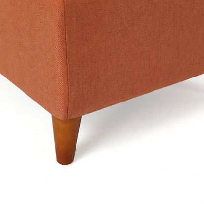 Tufted Button Storage Ottoman Bench with Hinged Lid and Solid Wood Legs