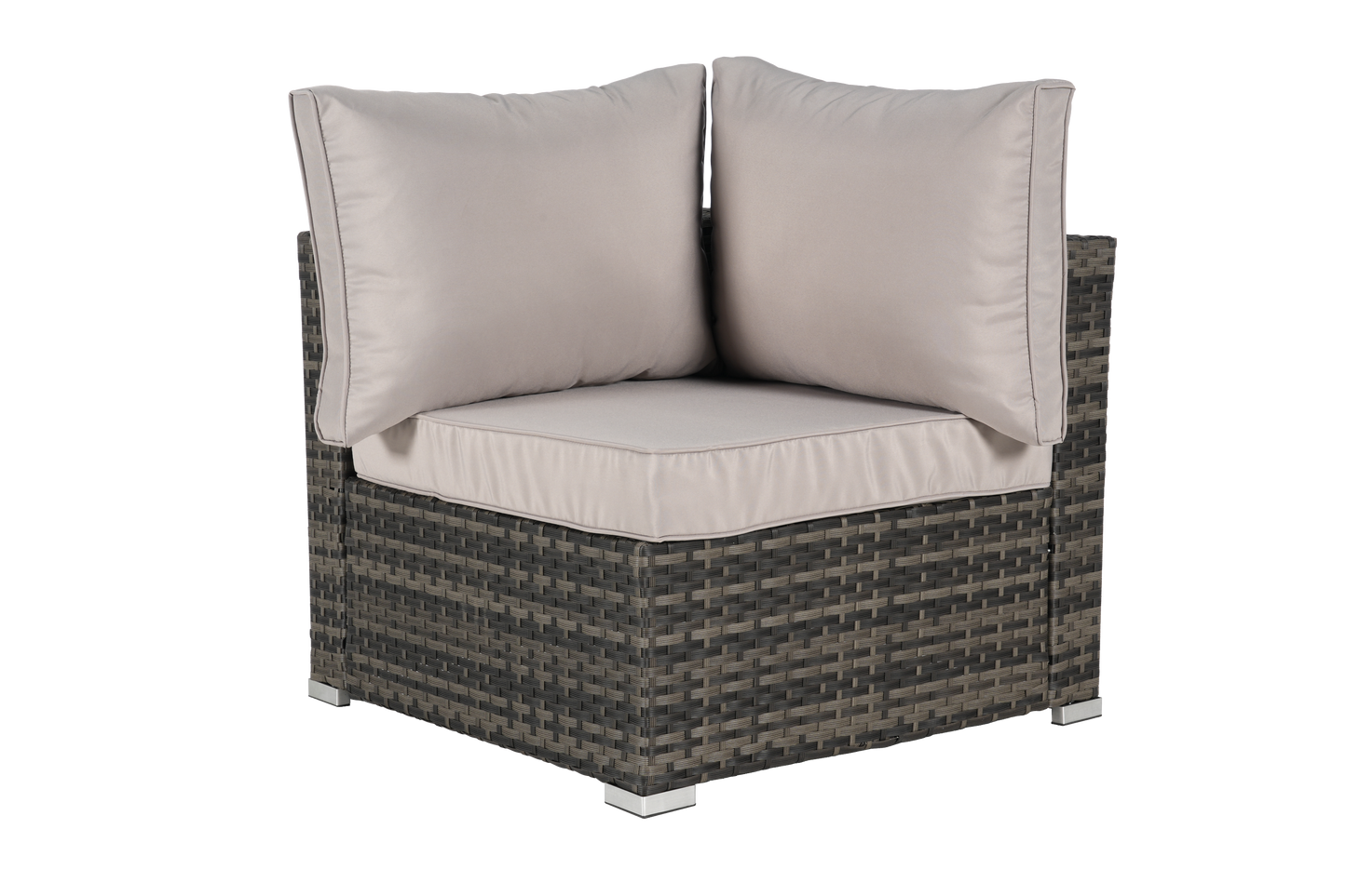 Outdoor Sectional Set PE Rattan 8 Piece Light Gray