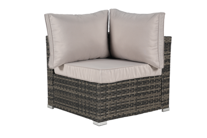 Outdoor Sectional Set PE Rattan 8 Piece Light Gray