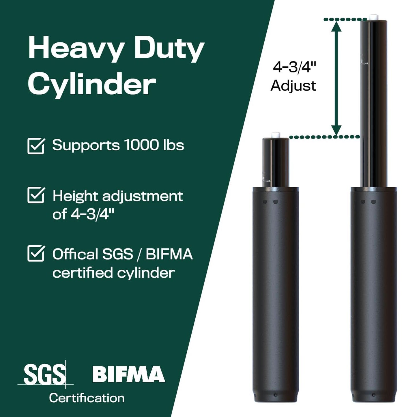 Office Chair Cylinder Replacement With Removal Tool Black