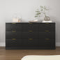 Dresser Classic 9-Drawer Black Particle Board Gold Handles 63x15.74 In