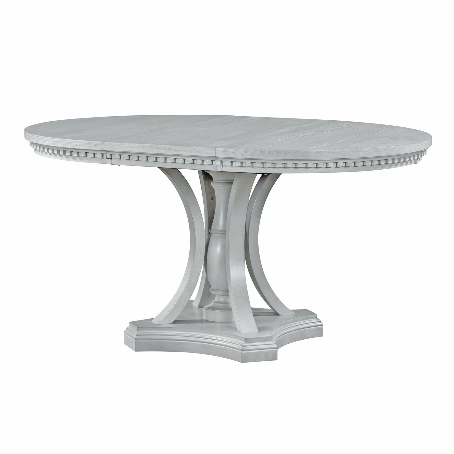 Retro 5-piece Dining Set Extendable Round Table and 4 Chairs for Kitchen Dining
