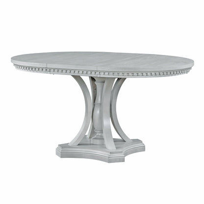 Retro 5-piece Dining Set Extendable Round Table and 4 Chairs for Kitchen Dining