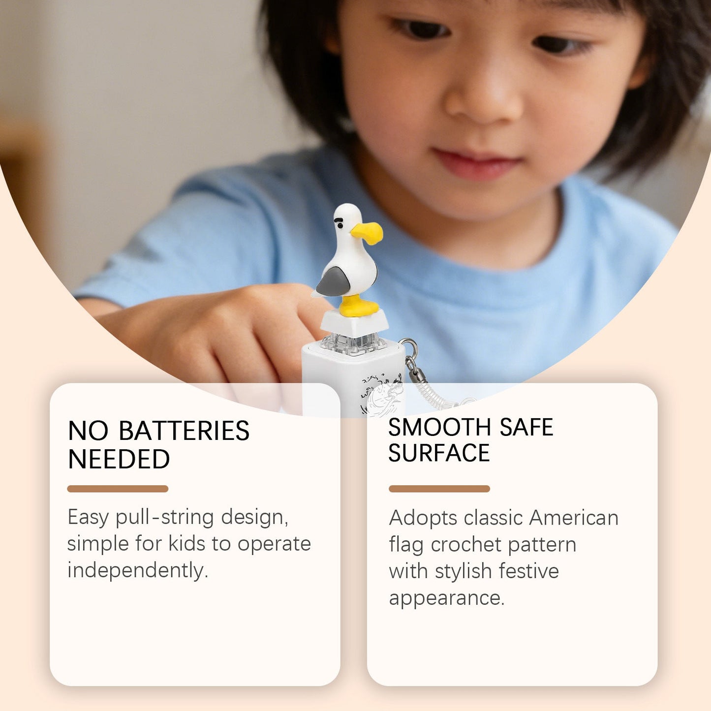 DOWMOO Mine Decompression Sound Rechargeable Keychain With Fingertip Clicker Interactive Stress Relief Toy