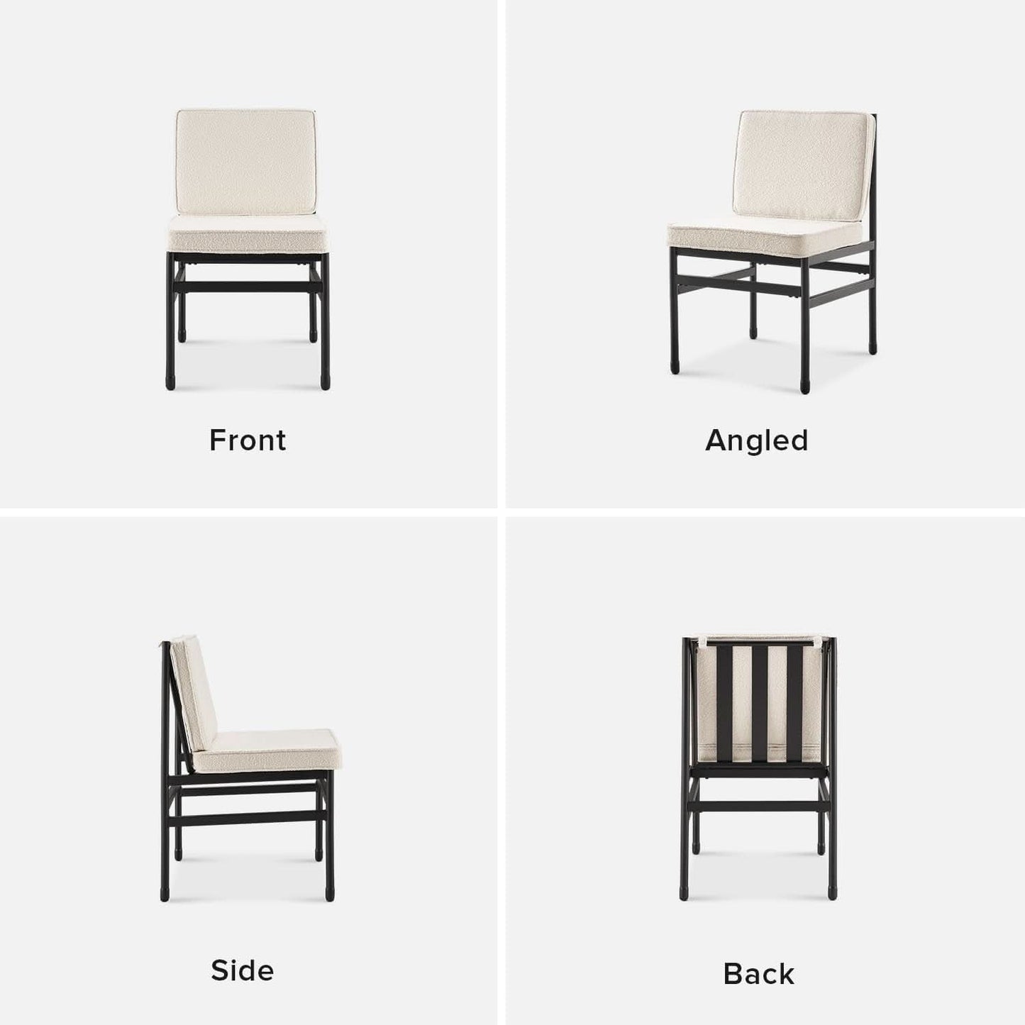 Black Dining Chairs With Removable Cushion Covers Set Of 2