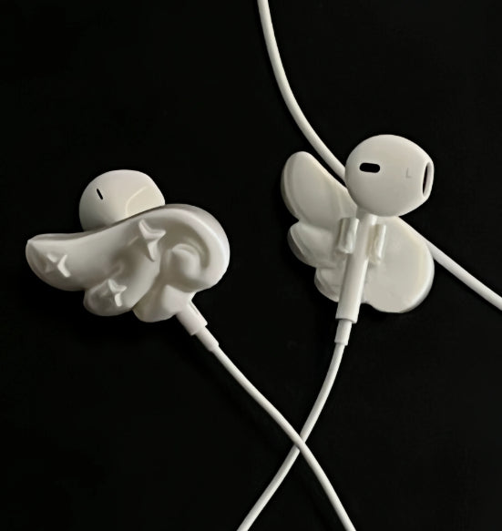 3D Star Wings Wired Headphone Decorations