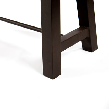 Outdoor Bench Acacia Wood Teak Slat Design Weather-Resistant 63x14.5x17.75 In