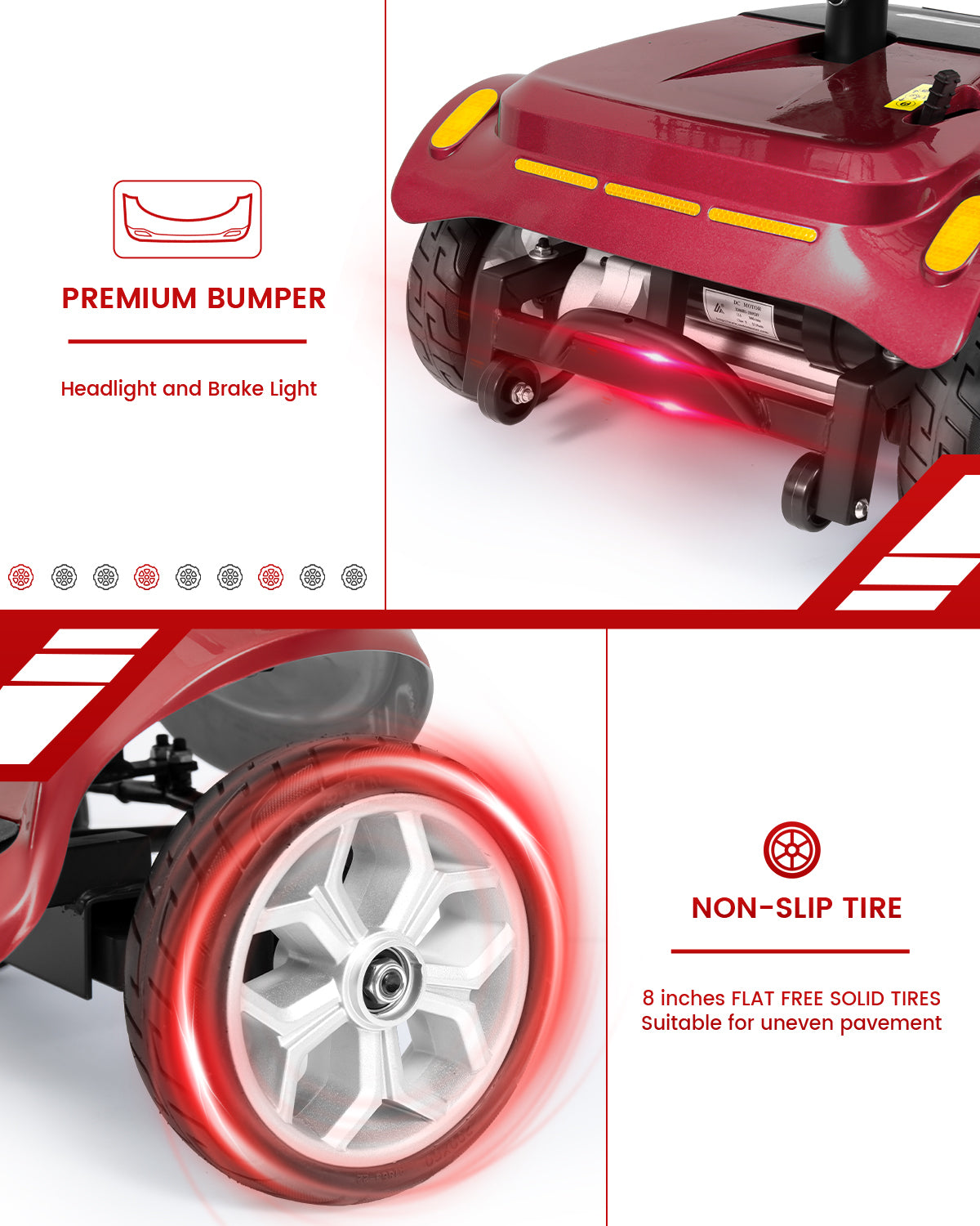 Mobility Scooter 4-Wheel Folding 350W Front Basket