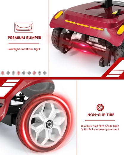 Mobility Scooter 4-Wheel Folding 350W Front Basket
