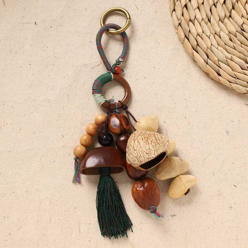 New Chinese-style Wish-Fulfillment Seed-Bead Bag Charm Keychain