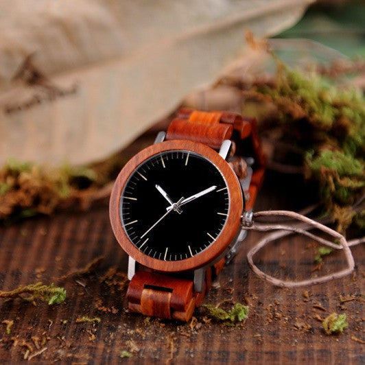 Simple Classic Wooden Analog Quartz Watch