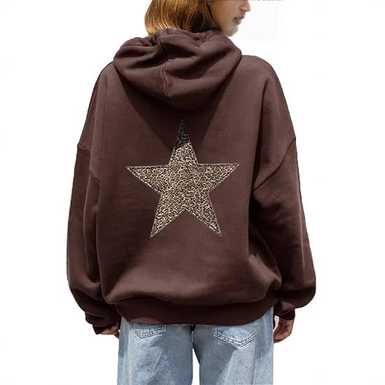 Womens Fashionable Casual Fleece Printed Hoodie