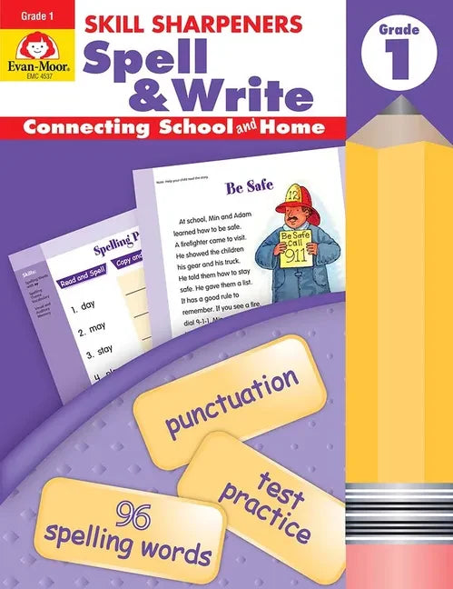 Skill Sharpeners: Spell & Write, Grade 1 Workbook - Paperback