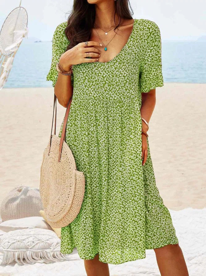 V-neck Plus Size Loose Women's Dress