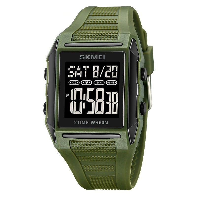 Lightweight Waterproof And Luminous Square Electronic Sports Watcha Classic And Stylish Choice