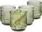 Vintage Relief Glass Cup Flower Patter