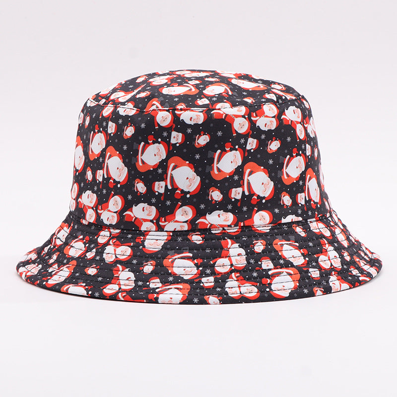 European And American Digital-print Bell-shaped Reindeer Bucket Hat