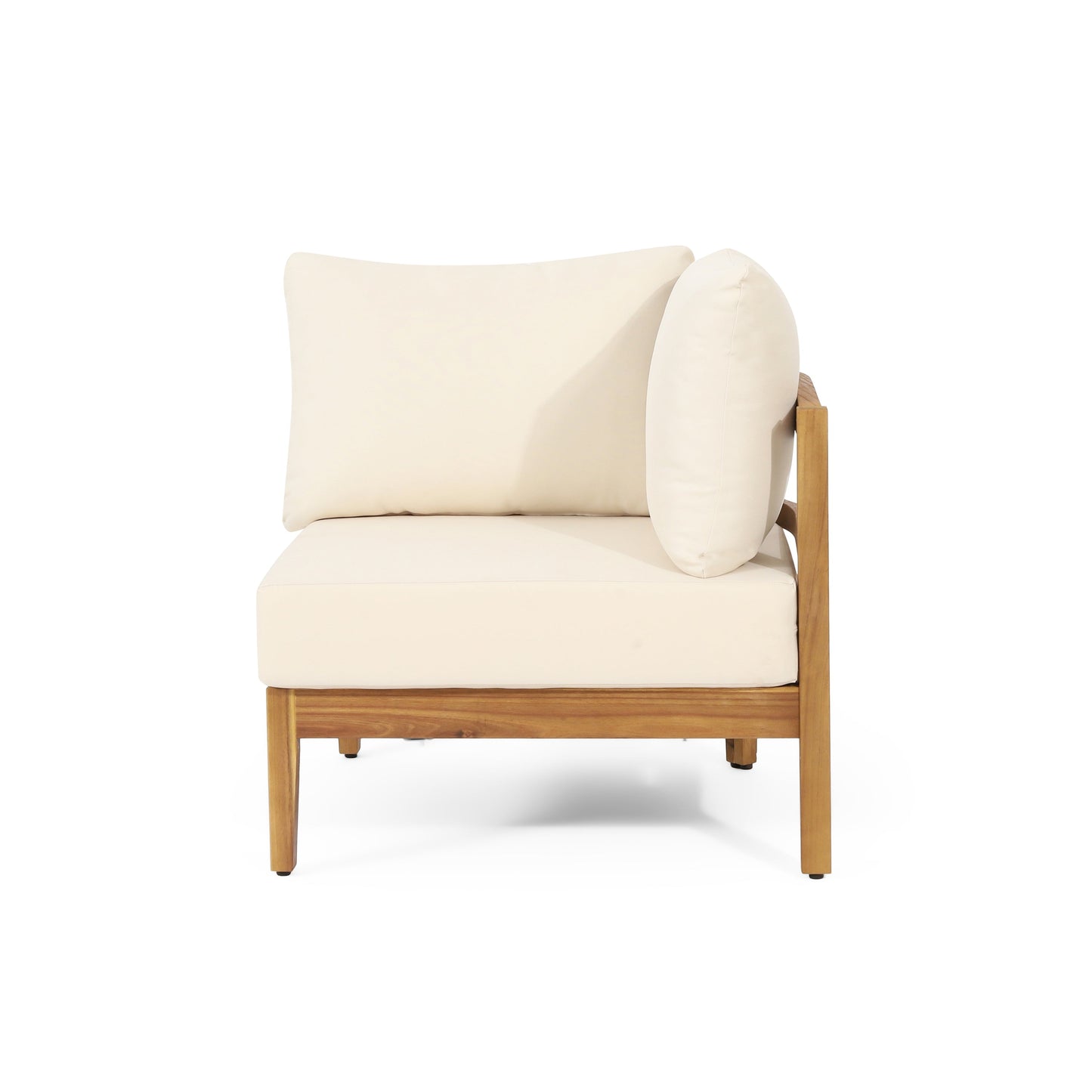 Outdoor Conversation Set Acacia Wood PE Wicker 4 Piece
