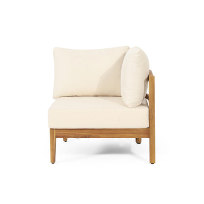Outdoor Conversation Set Acacia Wood PE Wicker 4 Piece