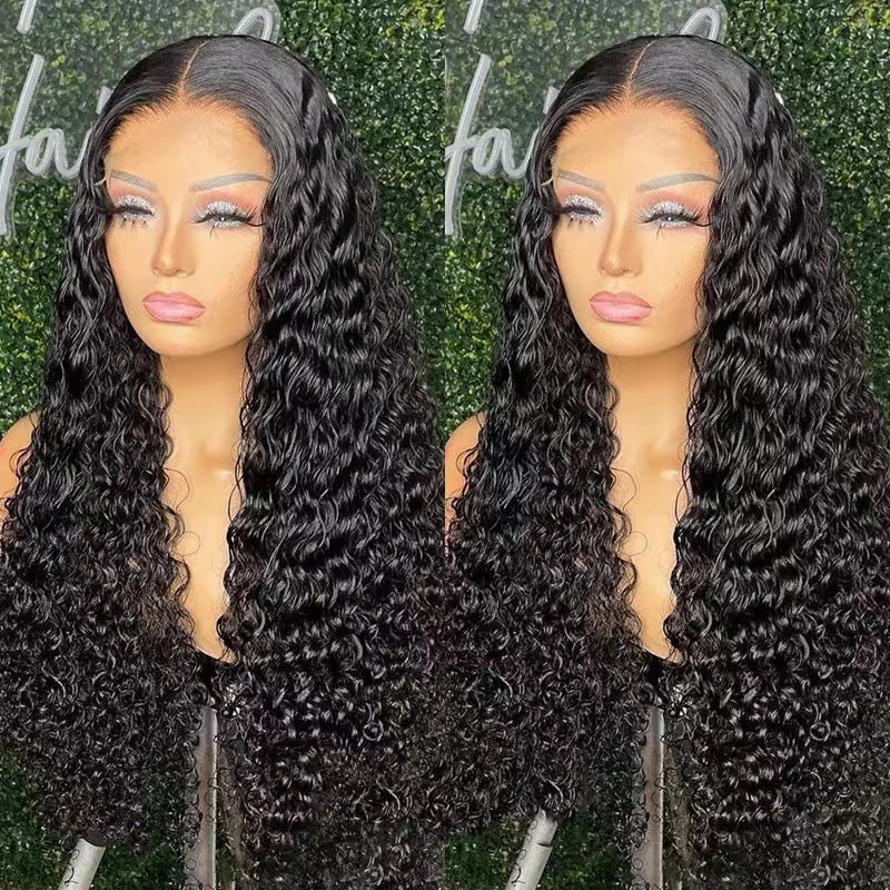 Front Lace Wig Women's Long Curly Hair Chemical Fiber Wig