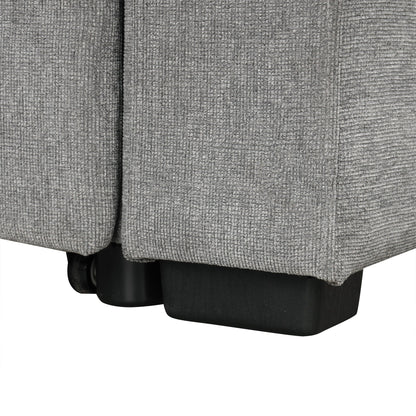 84" Sectional Sofa Convertible Pull-Out USB Gray