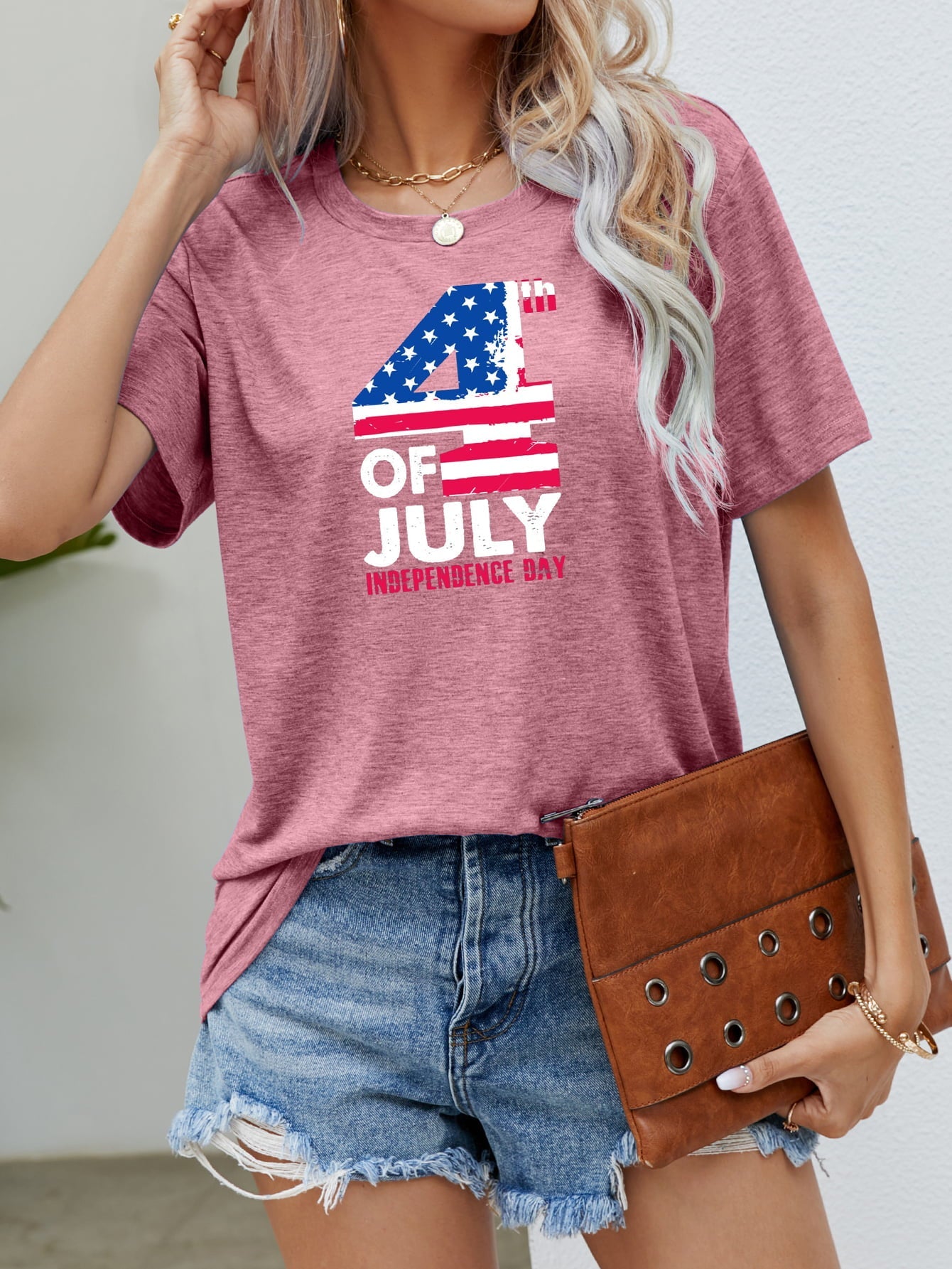 USA Flag Graphic Tee for Women