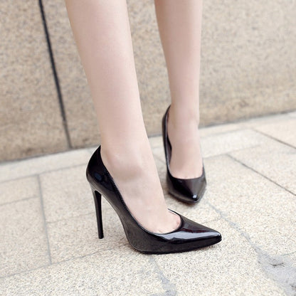 Women's Pointed-Toe Stiletto Pumps, PU Upper, Sizes 35-52