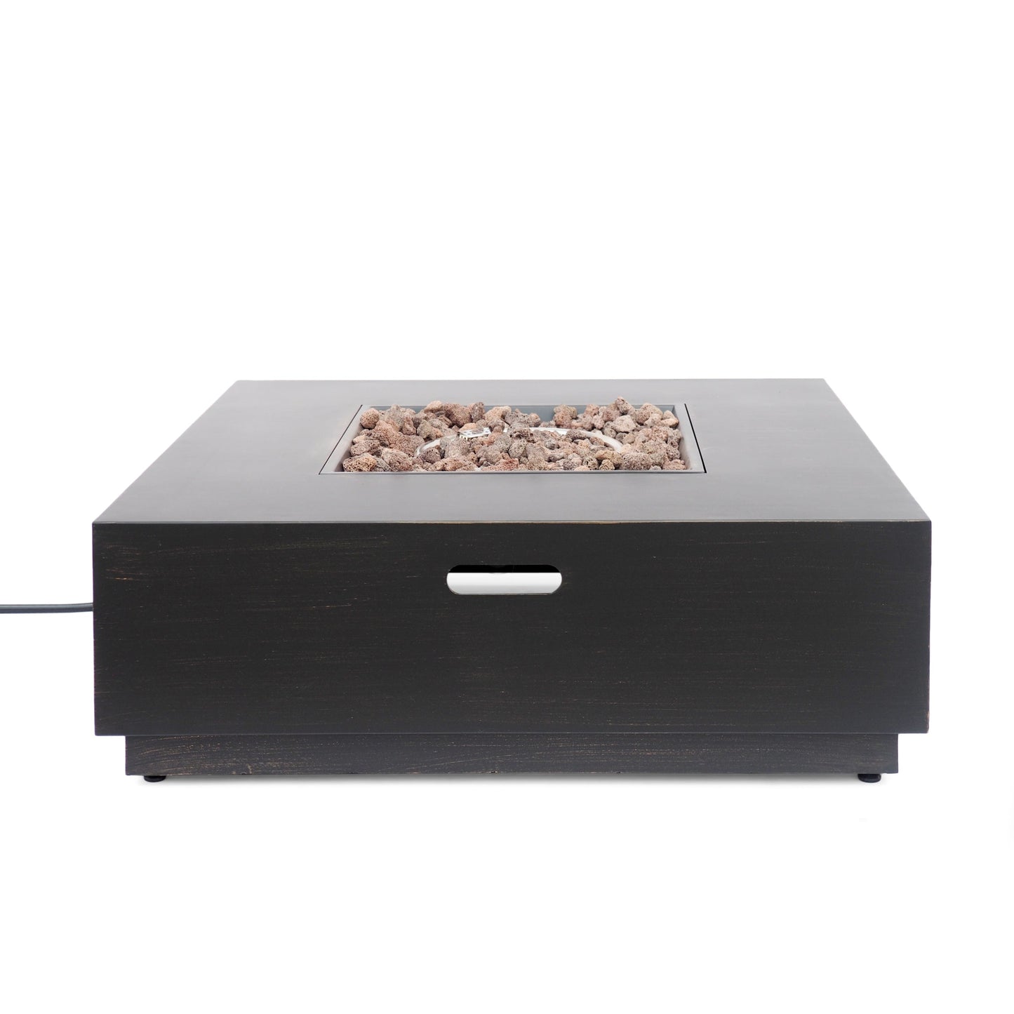Stylish 40' Square Fire Pit in Brown and Gold Iron for Outdoor Warmth