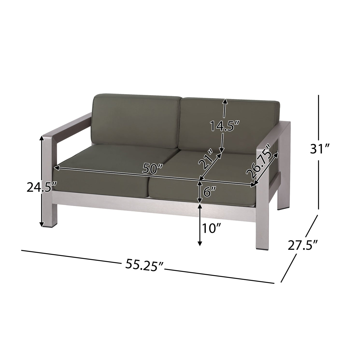 Low-profile Outdoor Loveseat
