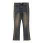 Flared Zipper Vintage Striped Jeans
