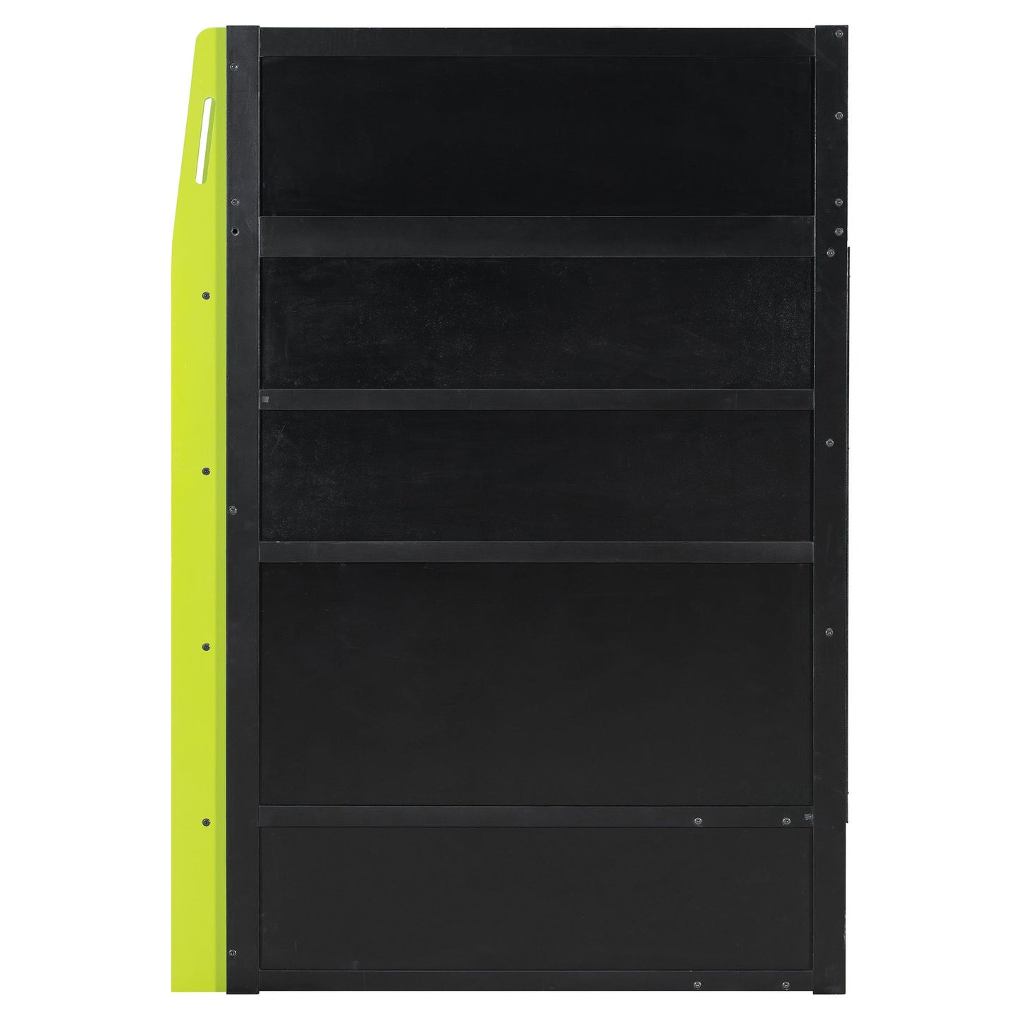 Twin Size Wood Loft Bed with Desk, Multi-storage Shelves and RGB Light, Green