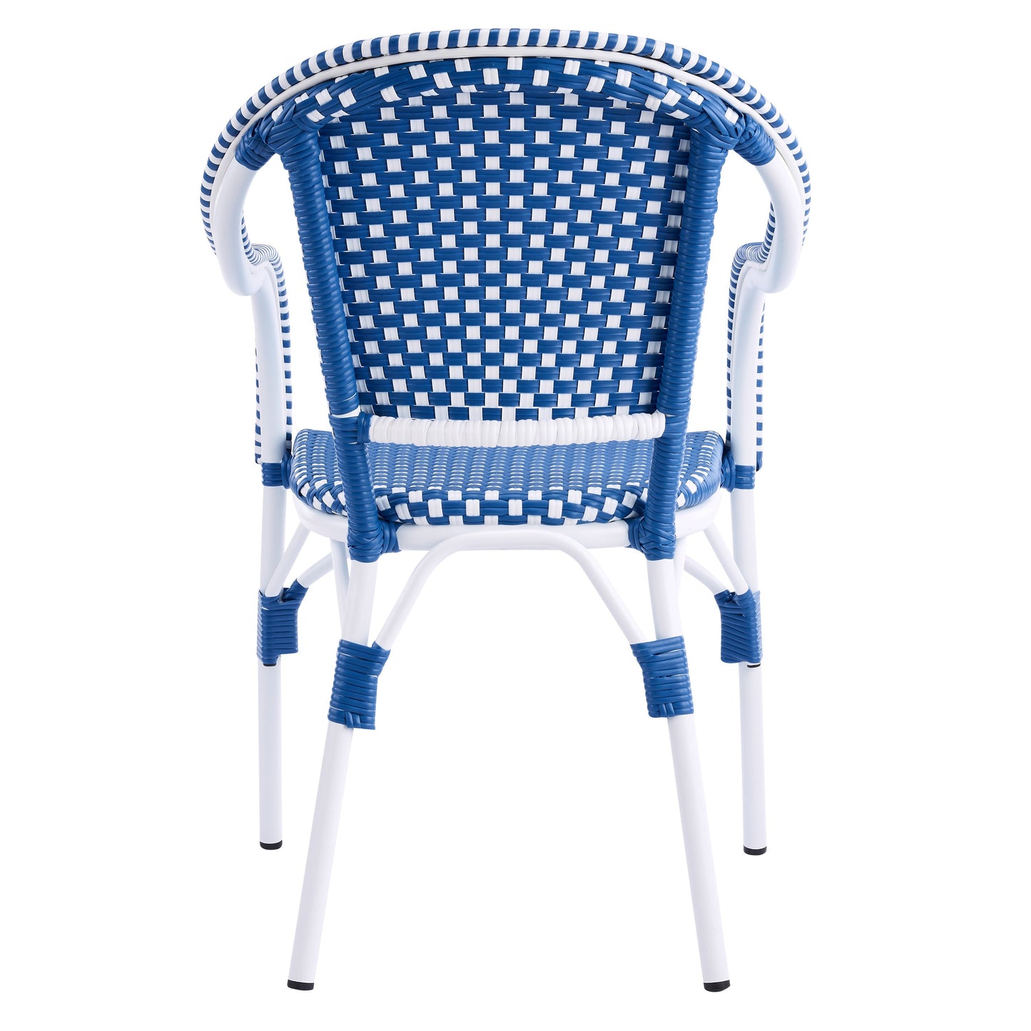 Outdoor Bistro Chairs Patio Dining Chairs Aluminum Frame PP Rattan Armchairs Set of 2