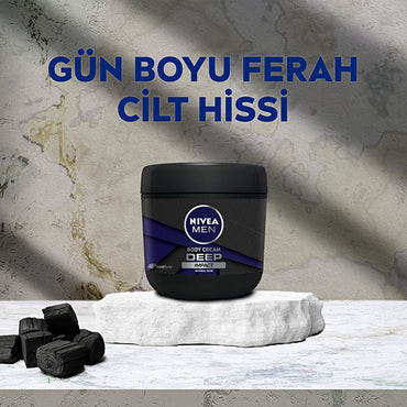 Nivea Men Moisturizing Hand and Body Cream Deep Impact - 48 Hour Moisturization, Non-Greasy, Woody Fragrance