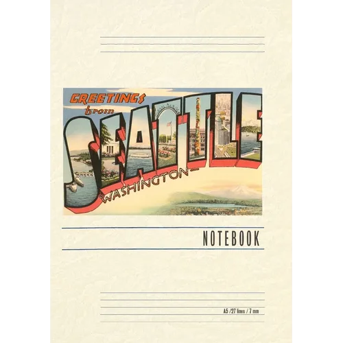 Vintage Lined Notebook Greetings from Seattle - Paperback