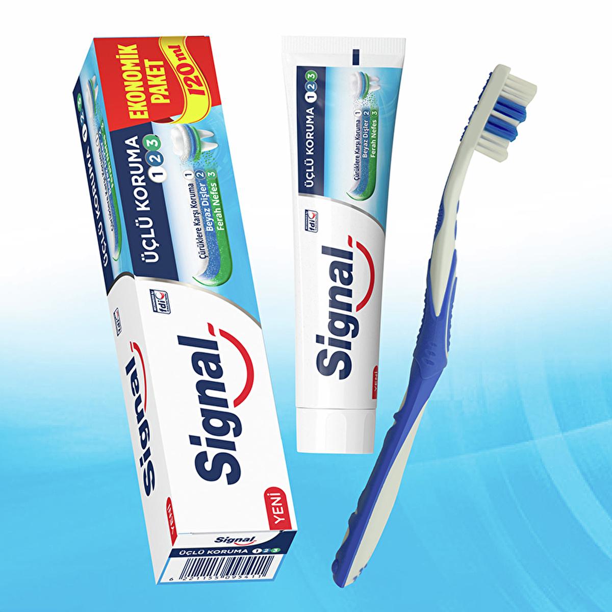 Signal Toothpaste Triple Protection with Fluoride & Calcium - 4.06 fl oz - Fresh Minty Flavor