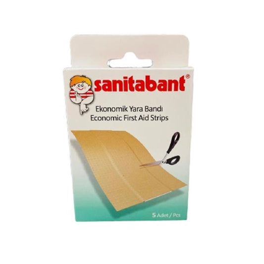 Sanitabant Large Size Band-Aids - 5 Pack, Breathable & Waterproof Wound Care for Family Use