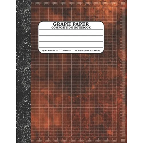 Graph Paper Composition Notebook: Math and Science Lover Graph Paper Cover Watercolor Orange (Quad Ruled 5 squares per inch, 120 pages) Birthday Gifts - Paperback