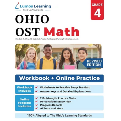Ohio State Test Prep: 4th Grade Math Practice Workbook and Full-length Online Assessments: OST Study Guide - Paperback