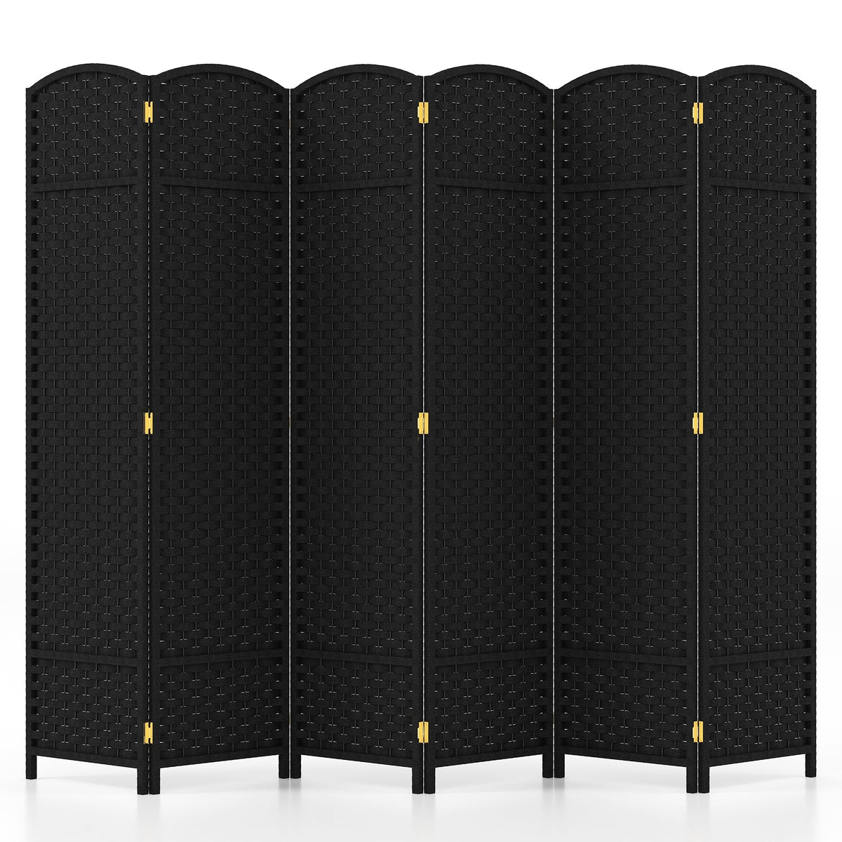 6-Panel Room Divider 5.6 FT Tall Folding Privacy Screen with Hand-woven Texture