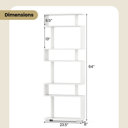 6-Tier Bookcase with Anti-Tipping Kit