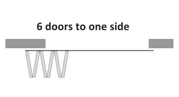 Modern J Top Mount Bifold Barn Door Hardware Kit | 6 Door One Way