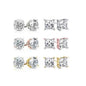 6-Pack: Swarovski Crystal 18K Gold Plated Stud Earrings