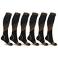 6-Pairs: Ultra V-Striped Knee-Length Compression Socks