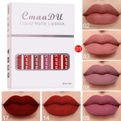 6 Piece Matte Waterproof Lipstick Long Lasting Set