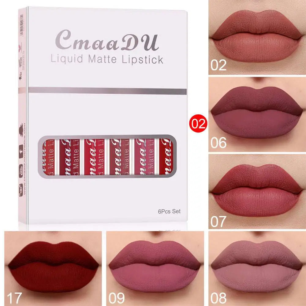6 Piece Matte Waterproof Lipstick Long Lasting Set
