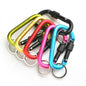 6-Pieces: D-Ring Screw Locking Carabiner Hook Clip Aluminum Camping Keychain