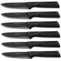 6-Pieces Set: YOLEYA High Carbon German Stainless Steel Black Serrated Steak Knife Set